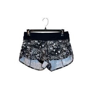 Lululemon Speed Short Size 4 Black White SW 2017 Seawheeze Counter Culture